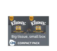 Kleenex Extra Large Facial Tissues, 100% Recyclable Packaging, 24 Compact Tissue Boxes, 1056 Tissues (24 boxes)