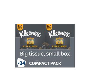 Kleenex Extra Large Facial Tissues, 100% Recyclable Packaging, 24 Compact Tissue Boxes, 1056 Tissues (24 boxes)