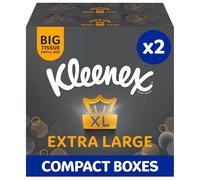 Kleenex Facial Tissues Extra Large - Compact Boxes - Pack of 2 (88 Total, Recyclable Packaging)