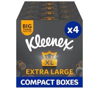 Kleenex Extra Large Facial Tissues - 4 Compact Tissue Boxes | Soft, Strong and Extra Big