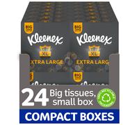 Kleenex Extra Large Soft Facial Tissues, 24 Compact Tissue Boxes, 1056 Tissues (24 boxes) - 100% Recyclable Packaging
