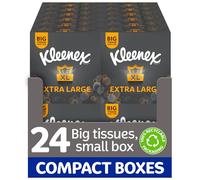 Kleenex Extra Large Soft Facial Tissues, 24 Compact Tissue Boxes, 1056 Tissues (24 boxes) - 100% Recyclable Packaging