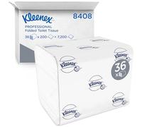 Kleenex® Folded Toilet Tissue - 2-Ply Soft & Comfortable Bulk Toilet Paper for Hygienic, Single-Sheet Dispensing - 36 Packs x 200 Sheets (7,200 Sheets Total), Model Nr. 8408