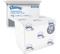 Kleenex Folded Toilet Tissue 8408 - 2 Ply Bulk Toilet Paper - 36 Packs x 200 Sheets (7,200 sheets) , soft and comfortable
