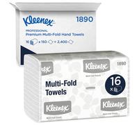Kleenex Hand Towels - Multifold Paper Hand Towels - 16 Packs x 150 White Paper Towels (2,400 Total), Model Nr. 1890