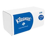 Kleenex Large Interfold Hand Towels 6778 - 2 Ply V Fold Paper Towels - 15 Packs
