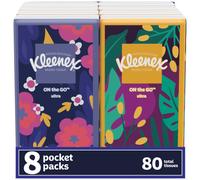 Kleenex On-The-Go Facial Tissues 8 On-The-Go Packs 10 Tissues per Box 3-Ply (80 Total Tissues) Packaging May Vary