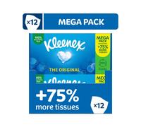 Kleenex Original Tissues, Mega Pack ? 1,344 Sheets (12 Boxes x 112 Sheets) - Always soft and strong for Everyday Use - Now 75% More Tissues in a box