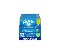 Kleenex Original Tissues Mega Pack - 1344 Sheets 12 Boxes x 112 Sheets Always Soft Strong for Everyday Use Now 75 More Tissues in a Box