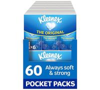 Kleenex® Original Travel Pocket Facial Tissues - Multipack 60 Pocket Tissue Packs - Softness and Confident Strength - Everyday Essential