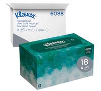 Kleenex Paper Towels 1126-18 Kleenex Boxes x 70 Ultra Soft Pop-Up Foldable Tissues - White, 1-ply, Extra Soft, Tear Resistant and Absorbent