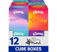 Kleenex 12 x 48 Wipes - 3 Ply Collection Cube Facial Tissue Boxes - Everyday Use
