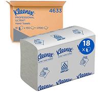 Kleenex Ultra Folded White Hand Towels 4633-2 Ply Disposable Paper Towels - 18 Packs x 150 Small Hand Towels (2,700 Total)