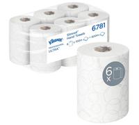 Kleenex Ultra Slimroll Paper Towels 6781 Compact White Rolled Hand Towels, 2-Ply, Soft & Highly Absorbent, 6 Rolls X 100M (600M