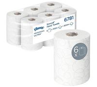 Kleenex® Ultra™ Slimroll Paper Towels 6781 - Compact White Rolled Hand Towels, 2-Ply, Soft & Highly Absorbent, 6 Rolls x 100m (600m Total)