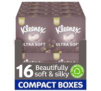 Kleenex Ultra Soft Extra Large Tissue in 16 Compact Boxes - Our Softest Tissue - Supremely Soft and Silky Tissues Designed with Luxury in Mind