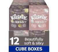 Kleenex Ultra Soft Facial Tissues Pack of 12 Cube Tissue Boxes Softest Tissue UK