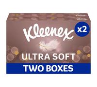 Kleenex Ultra Soft Facial Tissues - Pack of 2 Boxes - Our Softest Tissue - Supremely Soft And Silky Designed With Luxury In Mind