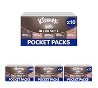 Kleenex Ultra Soft Pocket Pack Tissues - Beautifully Soft and Silky Tissues - 10 Pocket Packs (Pack of 4)