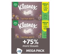 Kleenex Ultra Soft Tissues Mega Pack - 1,344 Sheets (12 Boxes x 112 Sheets) -? Beautifully Soft And Silky Tissues