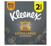 Kleenex Extra Large Facial Tissues - 2 Compact Tissue Boxes | Soft, Strong and Extra Big