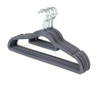 Kleeneze COMBO-9051 40 Pack Velvet Hangers - Easy Grip Velvet Coating, Space Saving Design, Indents to Hang Delicates, Trouser Suit Bar Hangers, Multipurpose Garment Holders, Black