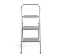 Kleeneze Easy Reach 3-Step Stepladder 105 Cm, Folding, 150 Kg | Strong steel frame, safety clip against accidental closure, non-slip feet and steps, carry handle, compact fold for storage