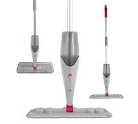 Kleeneze KL029333FEU7 No Chemical Cleaning Microfiber Spray Mop - Just Add Water, Spray Function, Microscopic Fibres, Traps Grease, 600ml Refillable Bottle, 180° Swivel Head, Includes 2 Refill Heads
