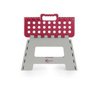 Kleeneze KL031879FEU6 Small Folding Step Stool - Ideal for Hard-to-Reach Places, Maximum Load 150 kg, Folds Away for Storage, Step Up, Space Saving Design, Carry Handle, Strong and Sturdy, Pink & Grey