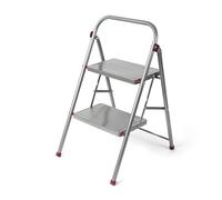 Kleeneze KL068491EU 2-Step Folding DIY Stepladder, Portable Ladder with Non-Slip Feet, Collapsible for Compact Storage, Lightweight Steps, Strong Steel Structure with Safety Clip, 150kg Capacity, 80cm