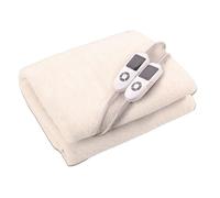 Kleeneze KL3750 Multizonal Heated Underblanket - For Double Beds, 4 Heating Zones For Body & Feet, 9 Heat Settings, Soft Fleece, Machine Washable, 2 Controllers, 12 Hour Timer, 2 x 60W, 190 x 137cm