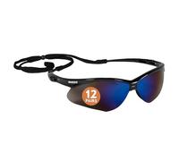 KLEENGUARD V30 Nemesis Safety Glasses (14481), Blue Mirror Lenses with Black Frame, Pack of 12 pairs