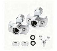 KLEHOPE 2-Pack Shower Tap Adapter, G1/2" to G3/4" Brass Eccentric Wall Fixings, Adjustable for Non-Parallel Wall Holes and Angled Water Connections