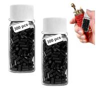 KLEHOPE 600 Pieces Lighter Flints, 2.2 x 5 mm Small Replacement Firestone Flints with Storage Bottles, Black, for Zippo and Clipper Lighters