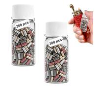 KLEHOPE 600 Pieces Lighter Flints, 2.2 x 5 mm Small Replacement Firestone Flints with Storage Bottles, Assorted Colours, for Zippo and Clipper Lighters