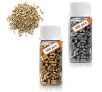 KLEHOPE 600 Pieces Lighter Flints, 2.2 x 5 mm Small Replacement Firestone Flints with Storage Bottles, Gold and Silver, for Zippo and Clipper Lighters