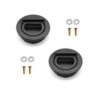 KLEHOPE Kitchen Cabinet Handle, 2 Pcs Cupboard Door Handles with Screws, Flush Pull Handle Black,Sliding Door Handle,Recessed for Hatch Locker Cabinet Hidden, Drawer Door(40mm)