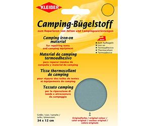 Kleiber 100 Percent Cotton Canvas Tent with Awning Iron on Repair Patch, Grey
