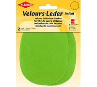 Kleiber Imitation Suede Leather Sew on Knee/Elbow Patches - Oval-12.5cm x 10cm-Apple Green
