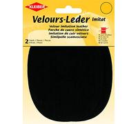 Kleiber Imitation Suede Leather Sew on Knee/Elbow Patches - Oval-12.5cm x 10cm-Black