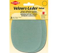Kleiber 12.5 x 10 cm Imitation Suede Leather Sew on Knee/Elbow Patches Oval, Blue Green