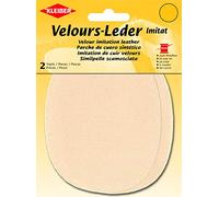 Kleiber Imitation Suede Leather Sew on Knee/Elbow Patches - Oval-12.5cm x 10cm-Ivory