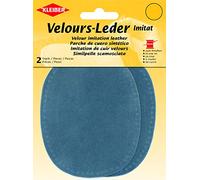 Kleiber 12.5 x 10 cm Imitation Suede Leather Sew on Knee/Elbow Patches Oval, Powder Blue