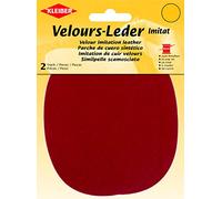 Kleiber 12.5 x 10 cm Imitation Suede Leather Sew on Knee/Elbow Patches Oval, Red