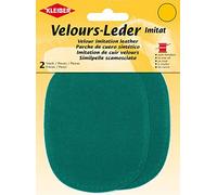 Kleiber 12.5 x 10 cm Imitation Suede Leather Sew on Knee/ Elbow Patches Oval, Turquoise