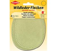 Kleiber Suede Leather Patches-Pair (2) -12cm x 10cm-Oval-Beige