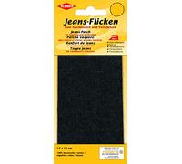 Kleiber 17cm x 15cm Iron On Denim Jeans Repair Patch-Cut to Size Required-Black