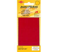 Kleiber 17cm x 15cm Iron On Denim Jeans Repair Patch-Cut to Size Required-Red