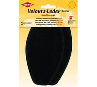 Kleiber 18 x 10 cm Large Imitation Suede Leather Patches, 1 Pair, Black