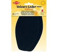 Kleiber 18 x 10 cm Large Imitation Suede Leather Patches, 1 Pair, Dark Blue